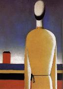 The Half-length wear a yellow shirt Kasimir Malevich